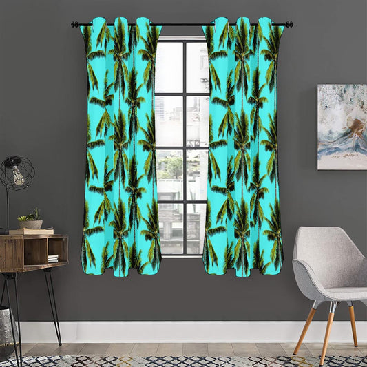 Tropical Palm Tree Pattern Print Curtain