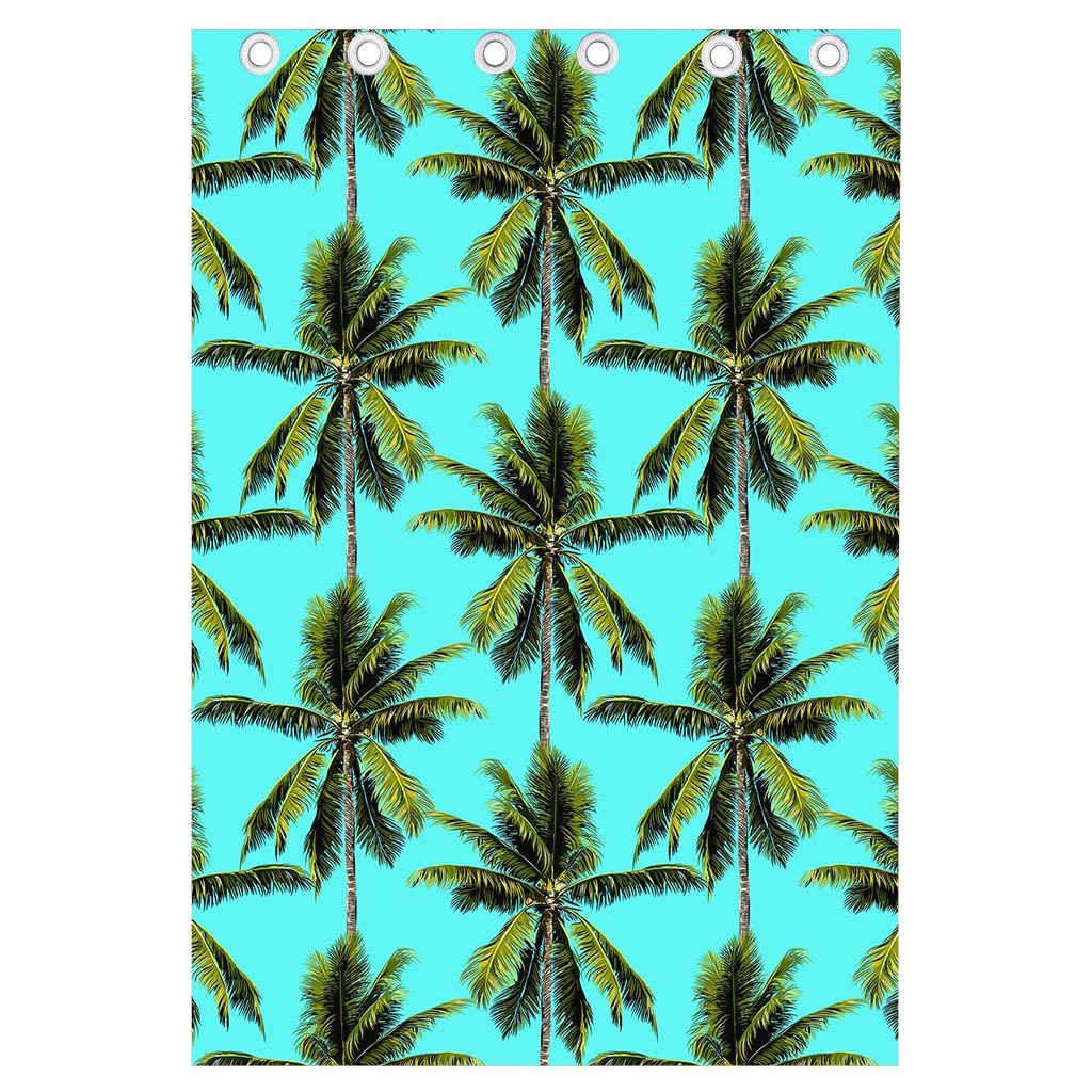 Tropical Palm Tree Pattern Print Curtain