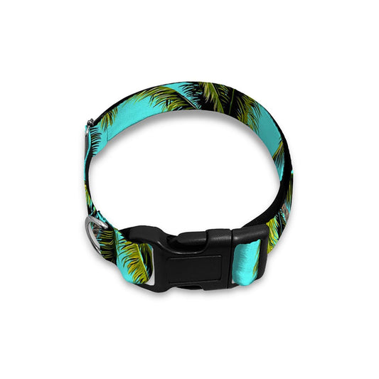 Tropical Palm Tree Pattern Print Dog Collar
