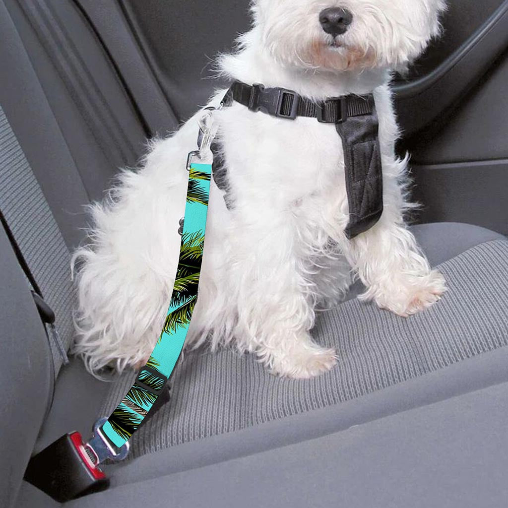 Tropical Palm Tree Pattern Print Dog Seat Belt