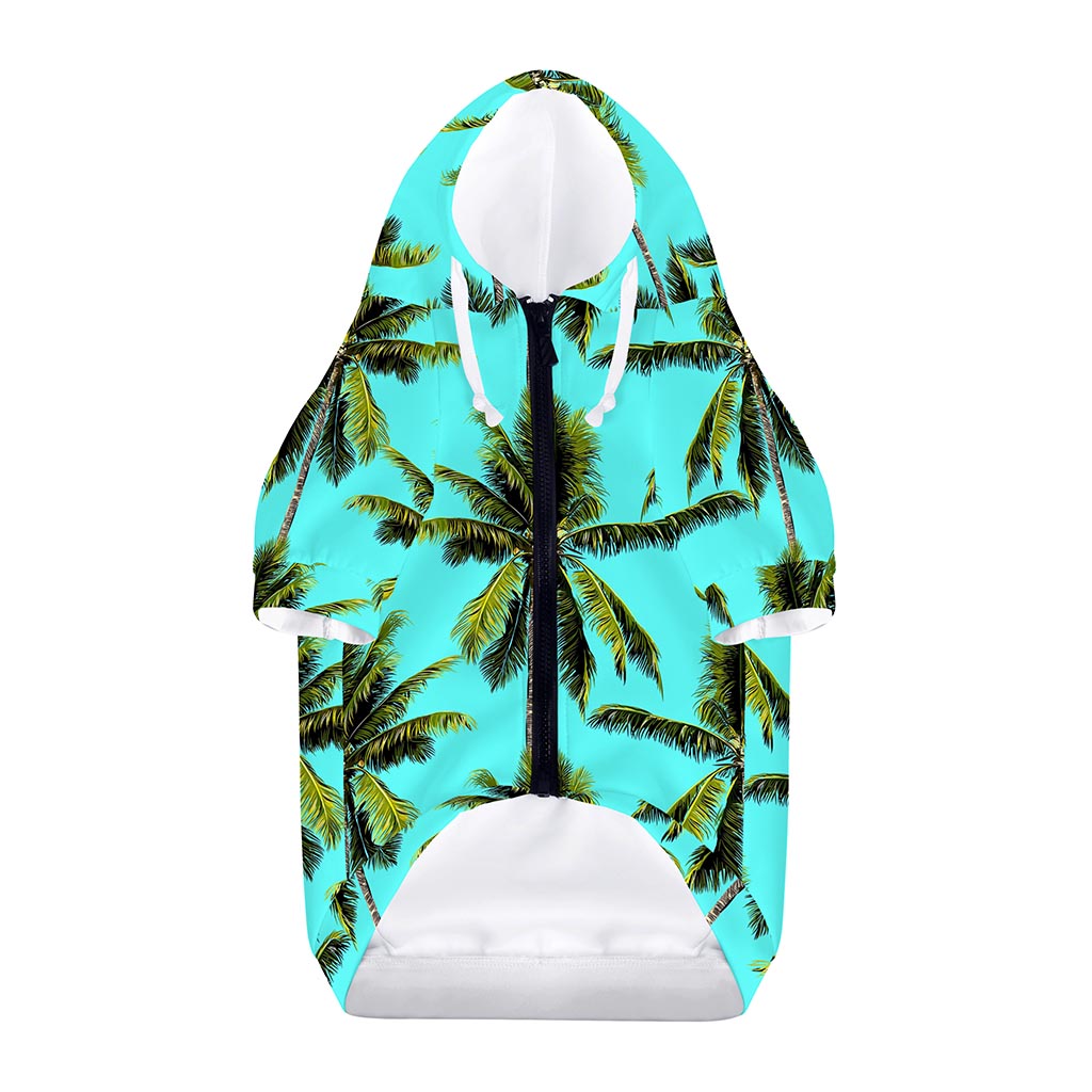 Tropical Palm Tree Pattern Print Dog Zip Up Hoodie