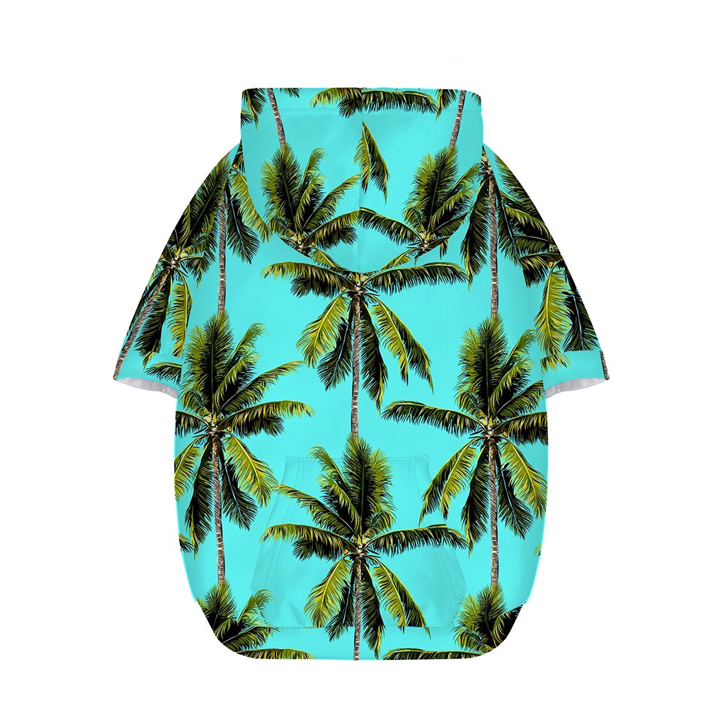 Tropical Palm Tree Pattern Print Dog Zip Up Hoodie