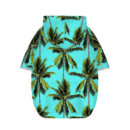 Tropical Palm Tree Pattern Print Dog Zip Up Hoodie