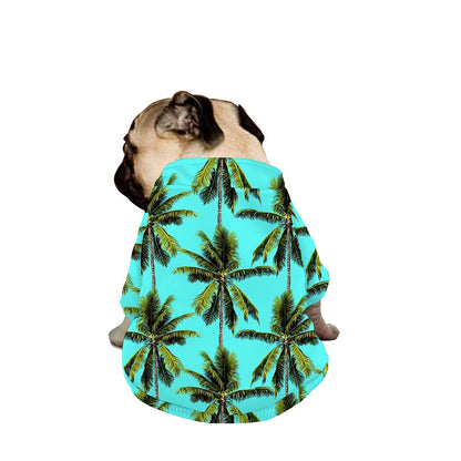 Tropical Palm Tree Pattern Print Dog Zip Up Jacket