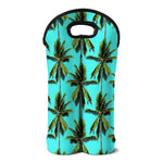 Tropical Palm Tree Pattern Print Double Neoprene Wine Tote