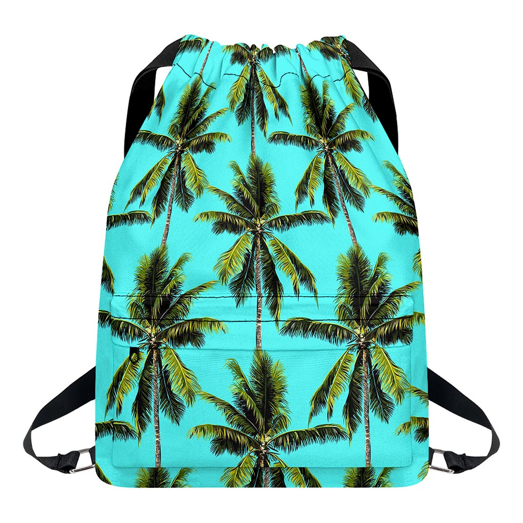 Tropical Palm Tree Pattern Print Drawstring Backpack