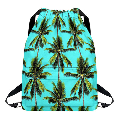 Tropical Palm Tree Pattern Print Drawstring Backpack