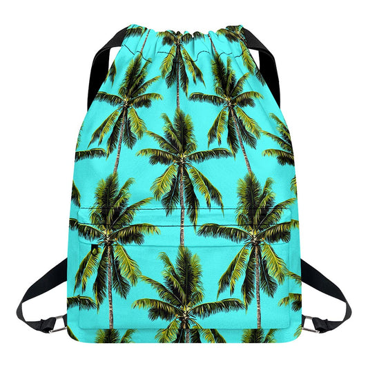 Tropical Palm Tree Pattern Print Drawstring Backpack
