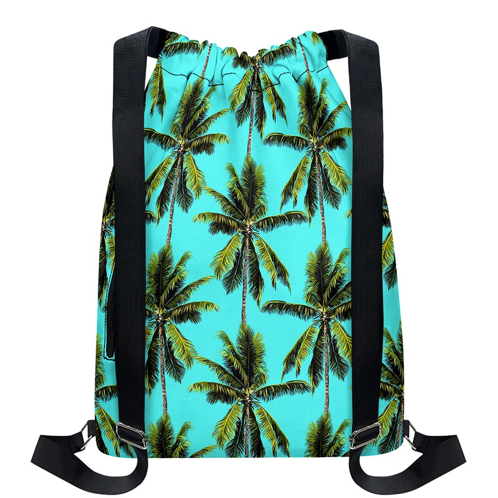 Tropical Palm Tree Pattern Print Drawstring Backpack