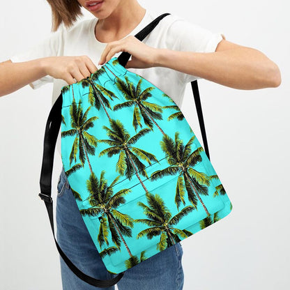 Tropical Palm Tree Pattern Print Drawstring Backpack