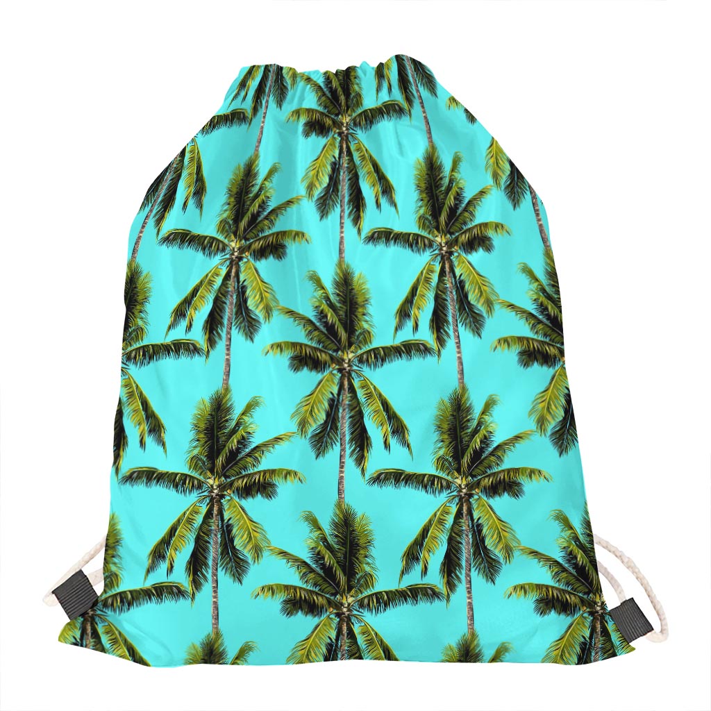 Tropical Palm Tree Pattern Print Drawstring Bag