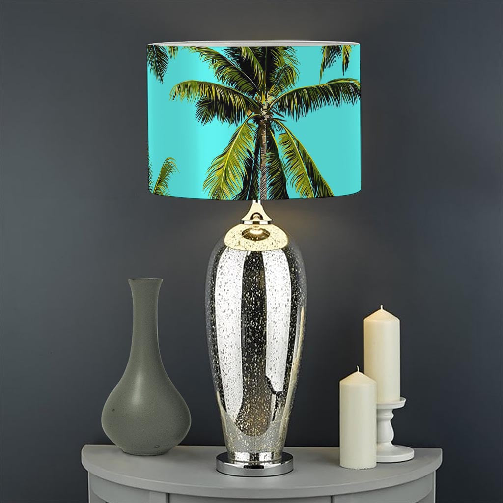 Tropical Palm Tree Pattern Print Drum Lamp Shade