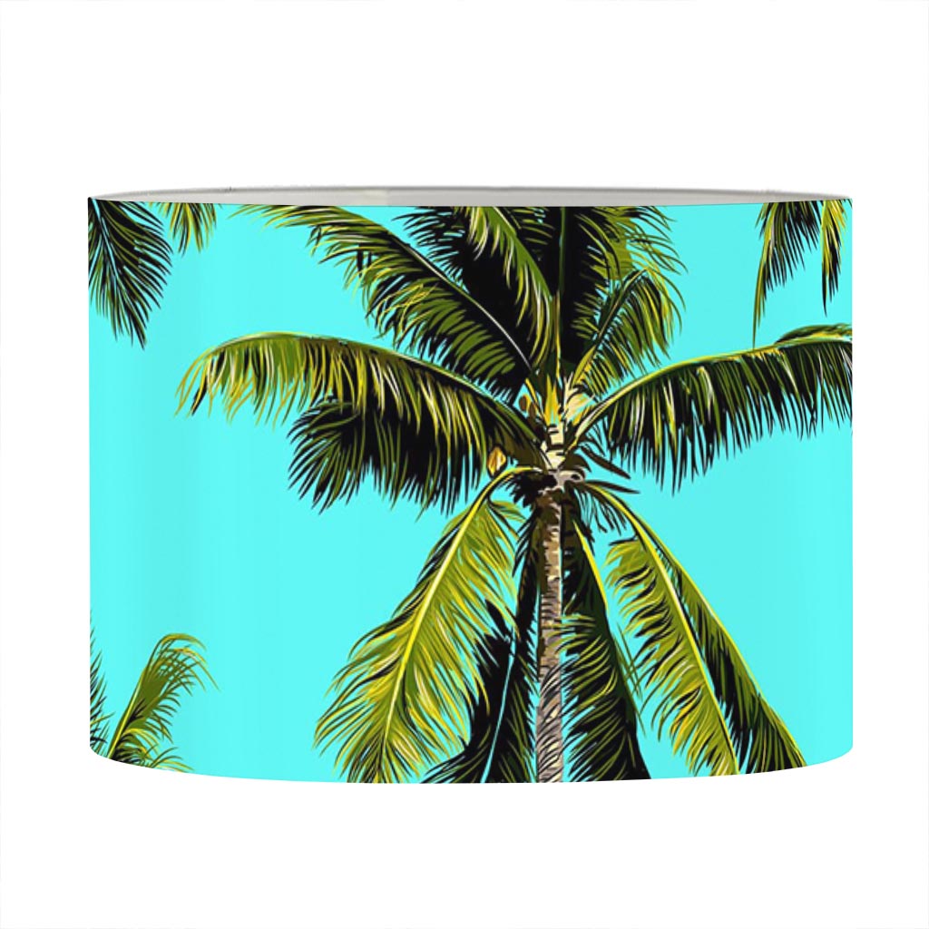 Tropical Palm Tree Pattern Print Drum Lamp Shade