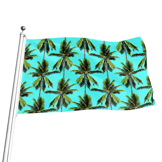Tropical Palm Tree Pattern Print Flag