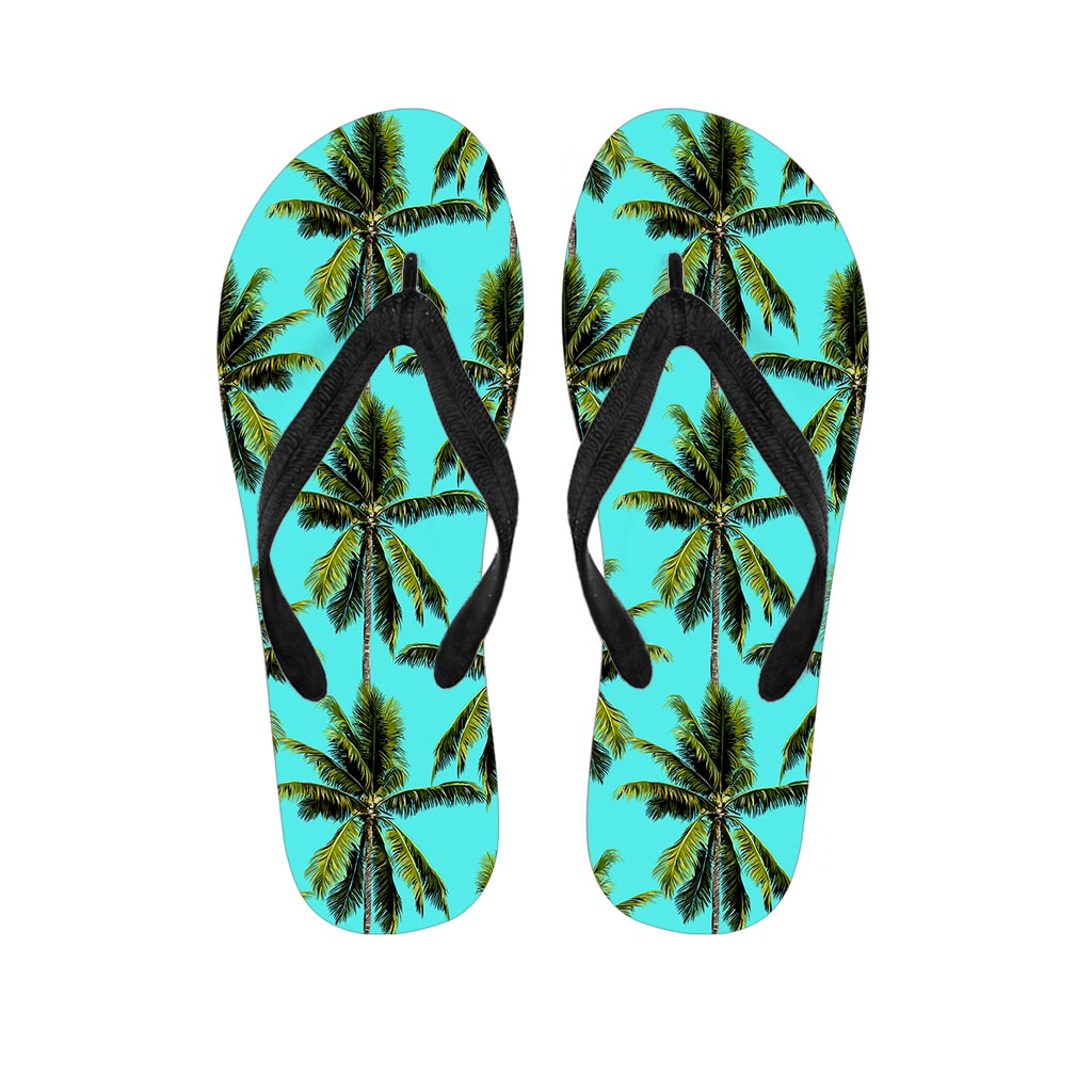 Tropical Palm Tree Pattern Print Flip Flops