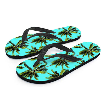 Tropical Palm Tree Pattern Print Flip Flops