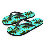 Tropical Palm Tree Pattern Print Flip Flops
