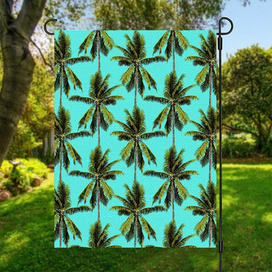 Tropical Palm Tree Pattern Print Garden Flag