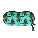 Tropical Palm Tree Pattern Print Glasses Case