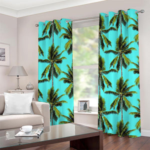 Tropical Palm Tree Pattern Print Grommet Curtains