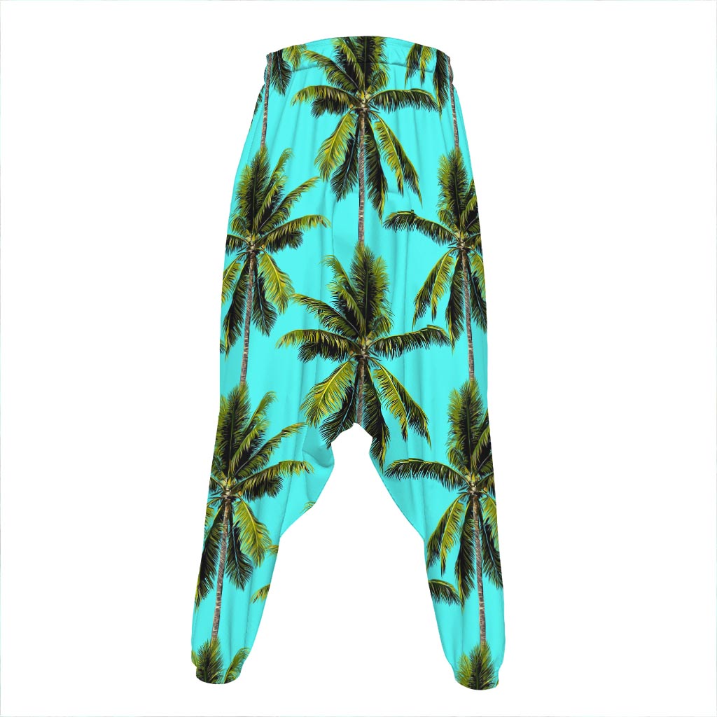 Tropical Palm Tree Pattern Print Hammer Pants