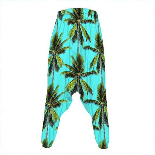 Tropical Palm Tree Pattern Print Hammer Pants
