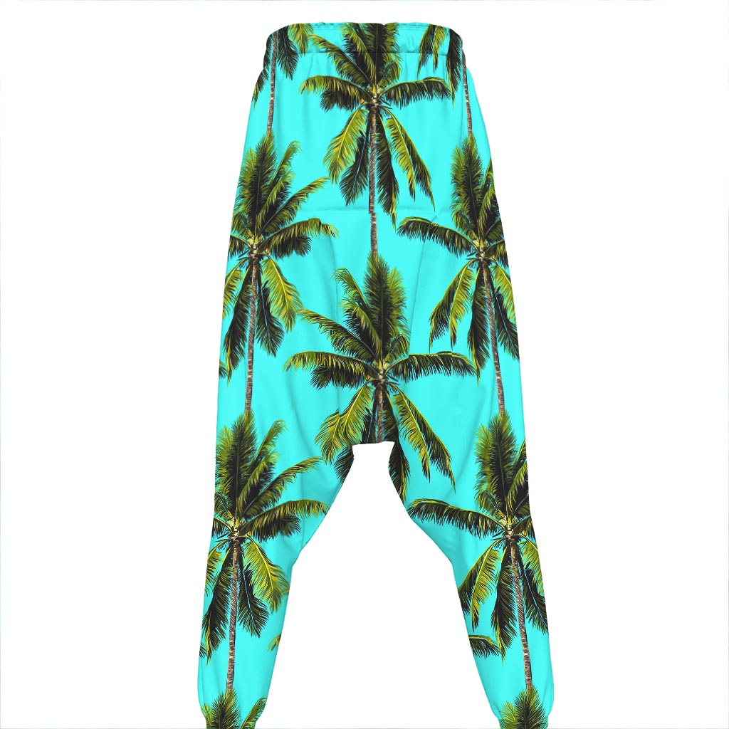 Tropical Palm Tree Pattern Print Hammer Pants
