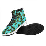 Tropical Palm Tree Pattern Print High Top Leather Sneakers