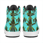 Tropical Palm Tree Pattern Print High Top Leather Sneakers