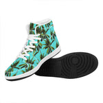 Tropical Palm Tree Pattern Print High Top Leather Sneakers