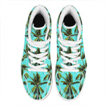 Tropical Palm Tree Pattern Print High Top Leather Sneakers