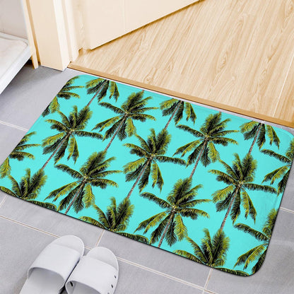 Tropical Palm Tree Pattern Print Indoor Door Mat