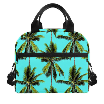 Tropical Palm Tree Pattern Print Insulated Lunch Bag