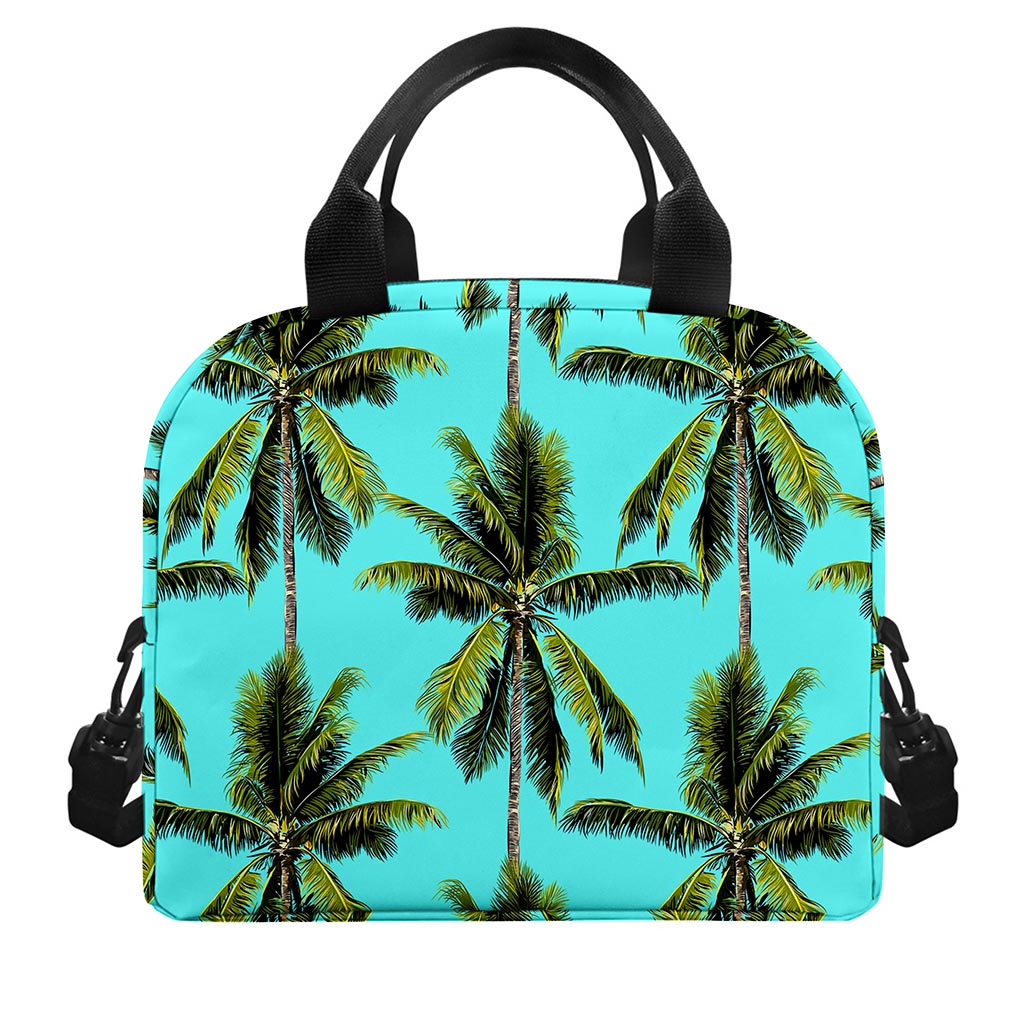 Tropical Palm Tree Pattern Print Insulated Lunch Bag