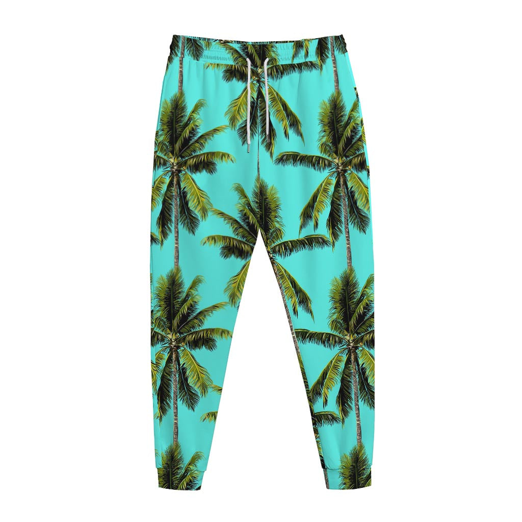 Tropical Palm Tree Pattern Print Jogger Pants