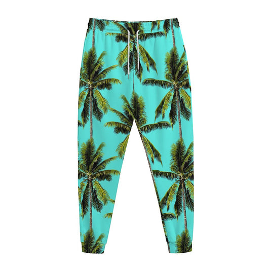 Tropical Palm Tree Pattern Print Jogger Pants