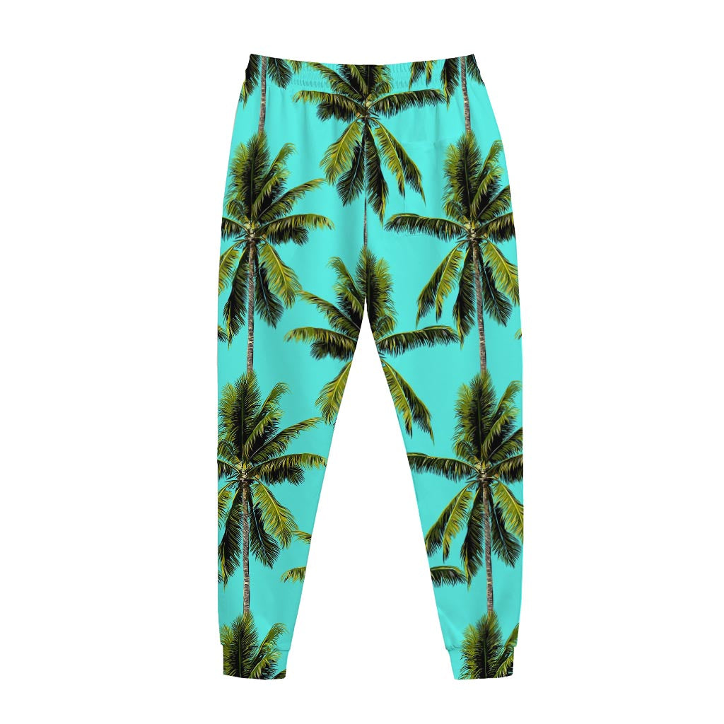Tropical Palm Tree Pattern Print Jogger Pants