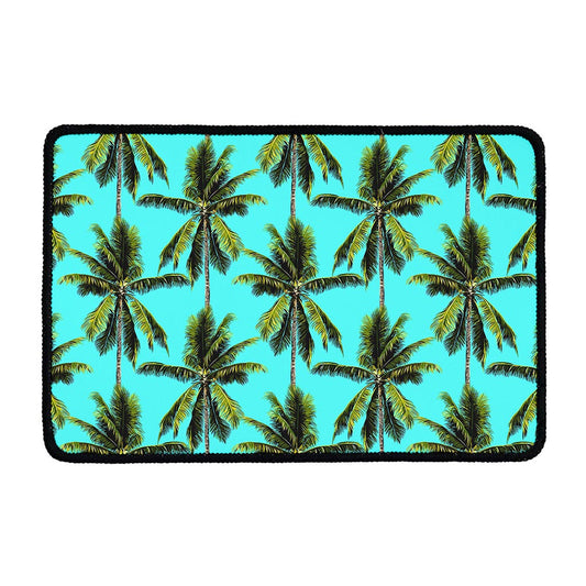 Tropical Palm Tree Pattern Print Kitchen Mat