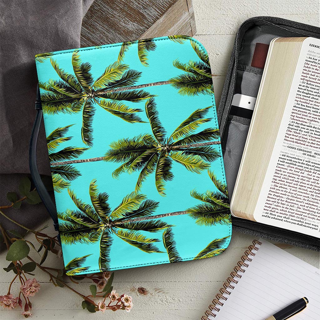 Tropical Palm Tree Pattern Print Leather Bible Cover