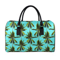 Tropical Palm Tree Pattern Print Leather Duffel Bag