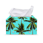 Tropical Palm Tree Pattern Print Leather Tissue Box Cover
