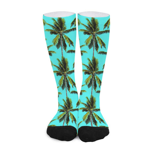 Tropical Palm Tree Pattern Print Long Socks