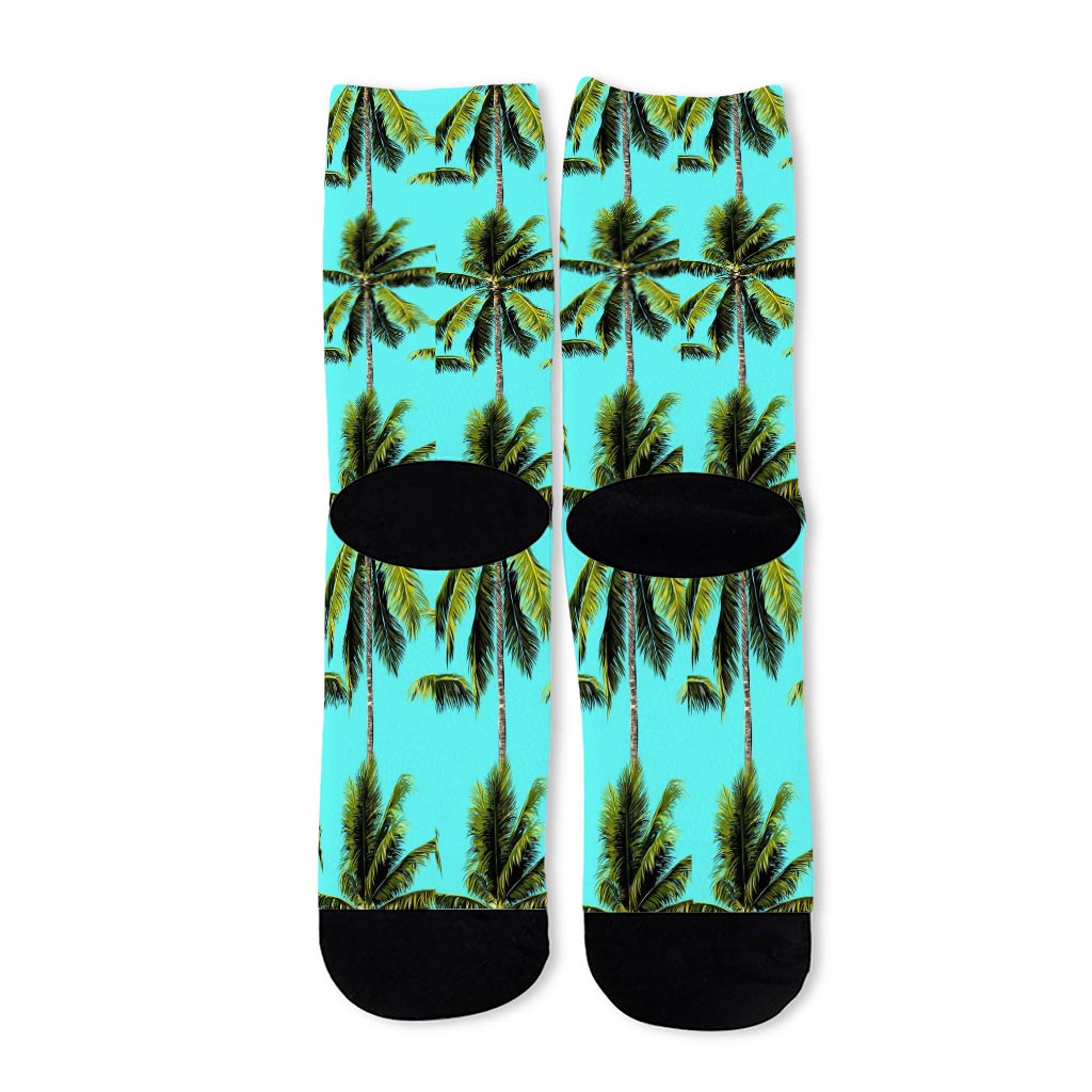 Tropical Palm Tree Pattern Print Long Socks