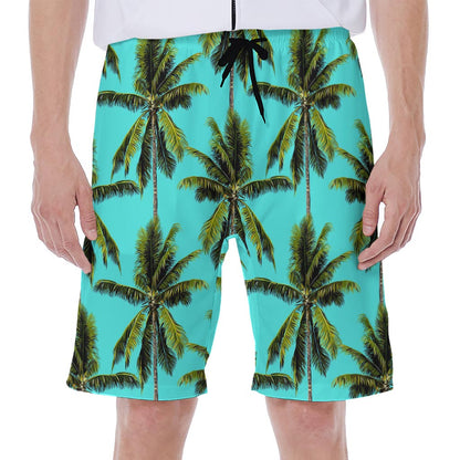 Tropical Palm Tree Pattern Print Men's Beach Shorts