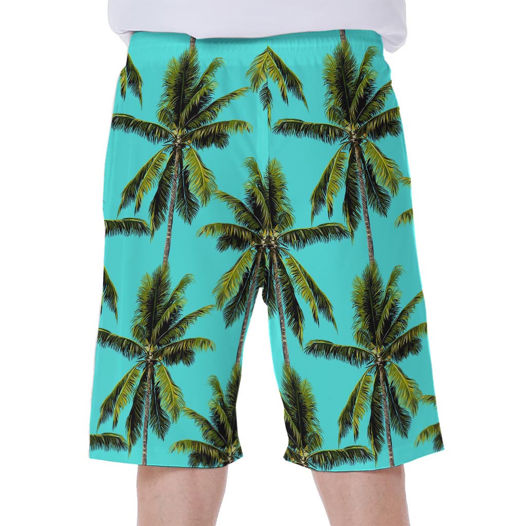 Tropical Palm Tree Pattern Print Men's Beach Shorts