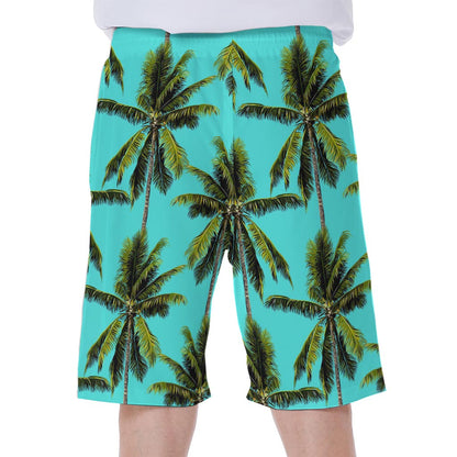 Tropical Palm Tree Pattern Print Men's Beach Shorts