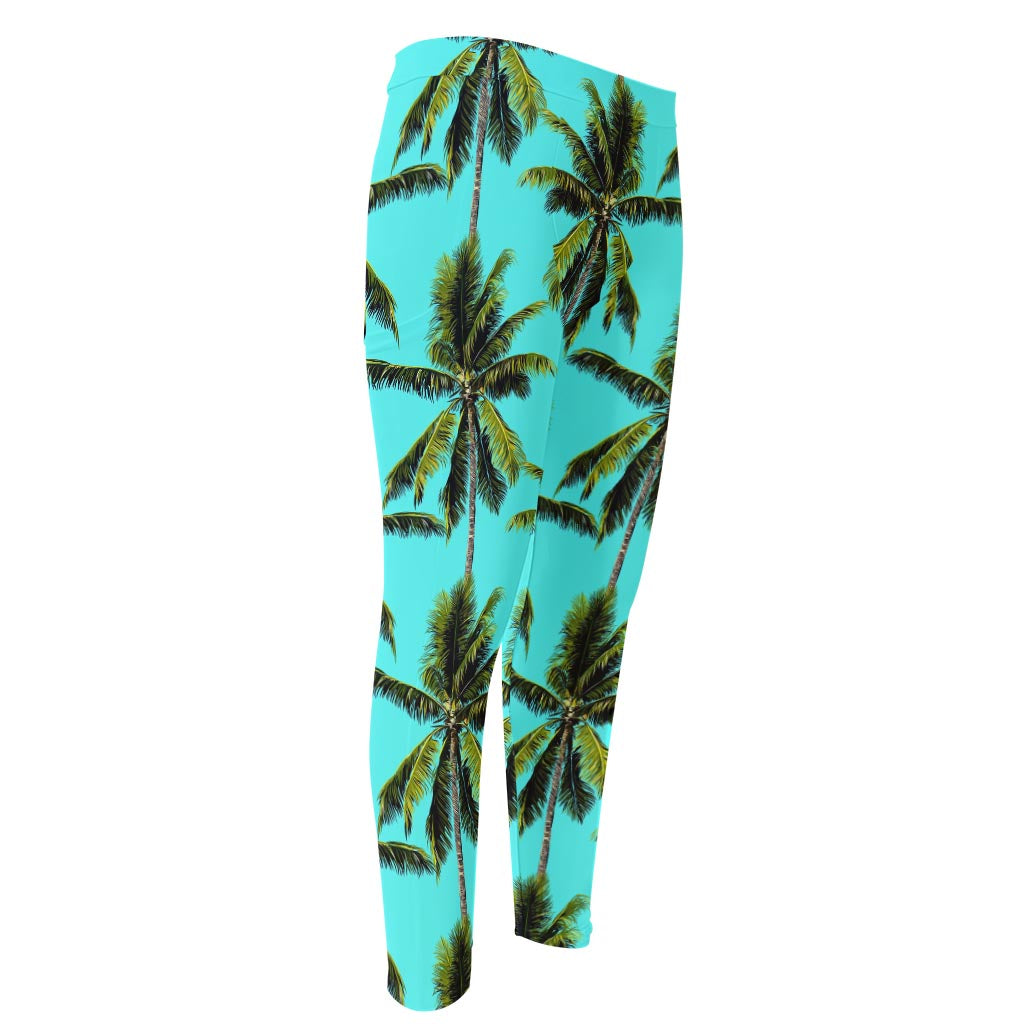 Tropical Palm Tree Pattern Print Men's Compression Pants