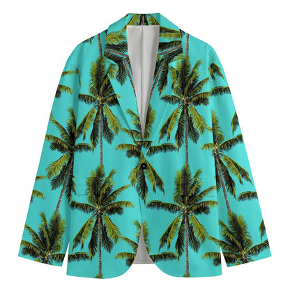 Tropical Palm Tree Pattern Print Men's Cotton Blazer