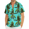 Tropical Palm Tree Pattern Print Men's Deep V-Neck Shirt