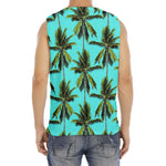 Tropical Palm Tree Pattern Print Men's Fitness Tank Top